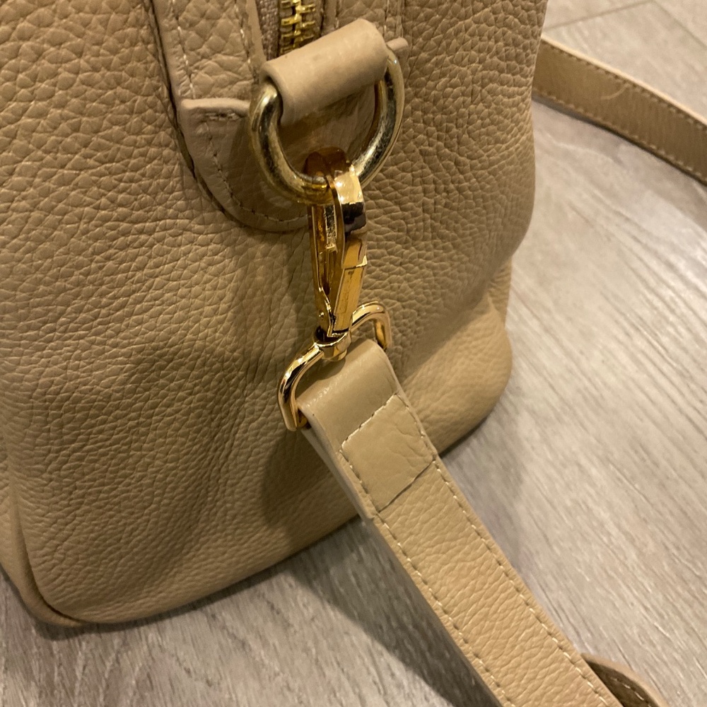 TERZETTO Loreto Pebble Leather Satchel/Shoulder in Camel - Picture 5 of 12